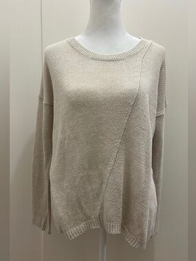 Vince Women's Beige Linen Crew Neck Sweater XS